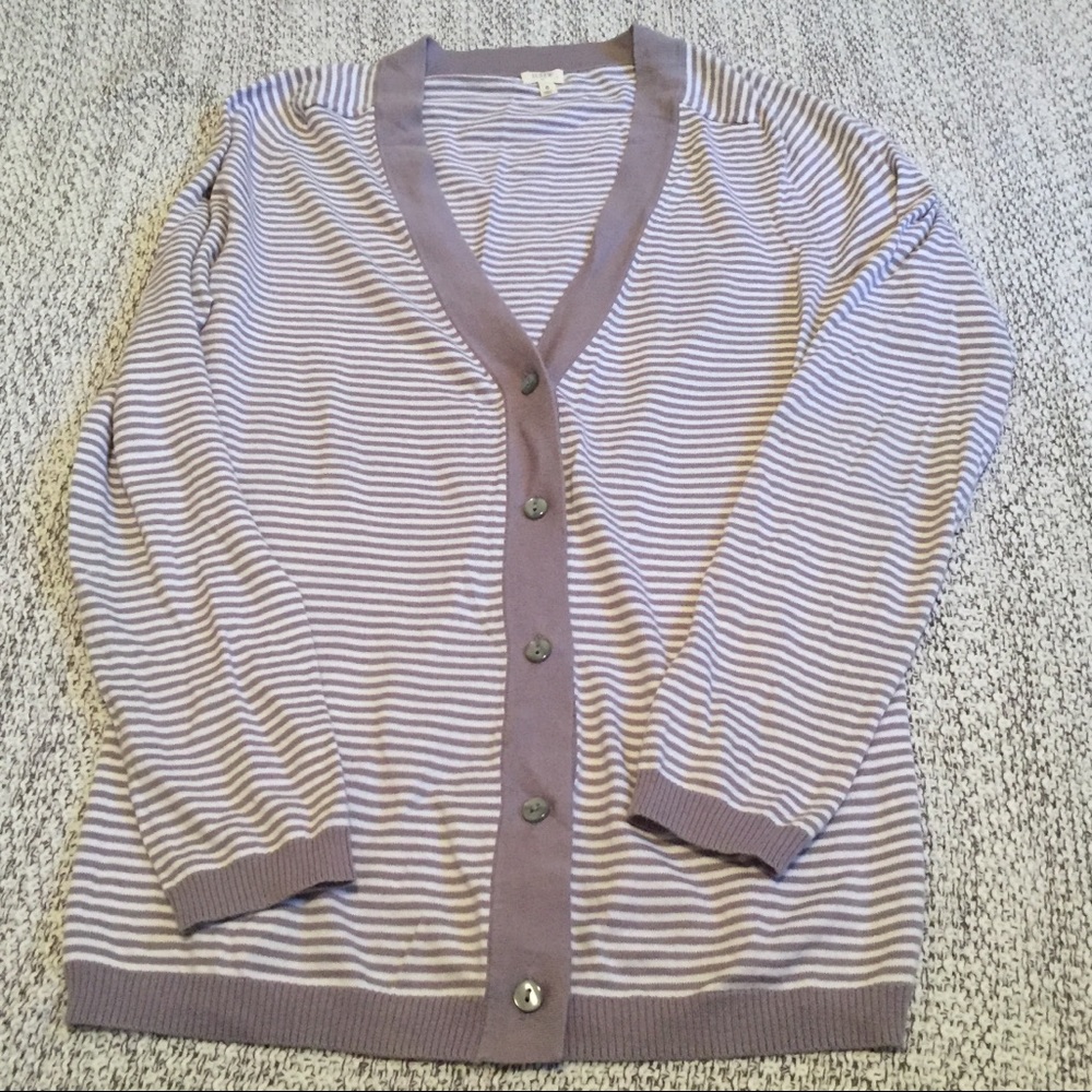 J. CREW STRIPED CARDIGAN